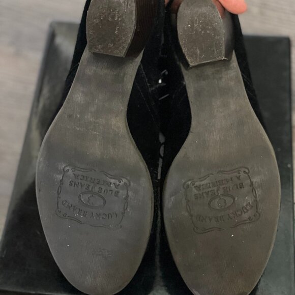 Lucky Brand Western Style Suede Leather Bootie Black/ Size 7.5 - Picture 6 of 6